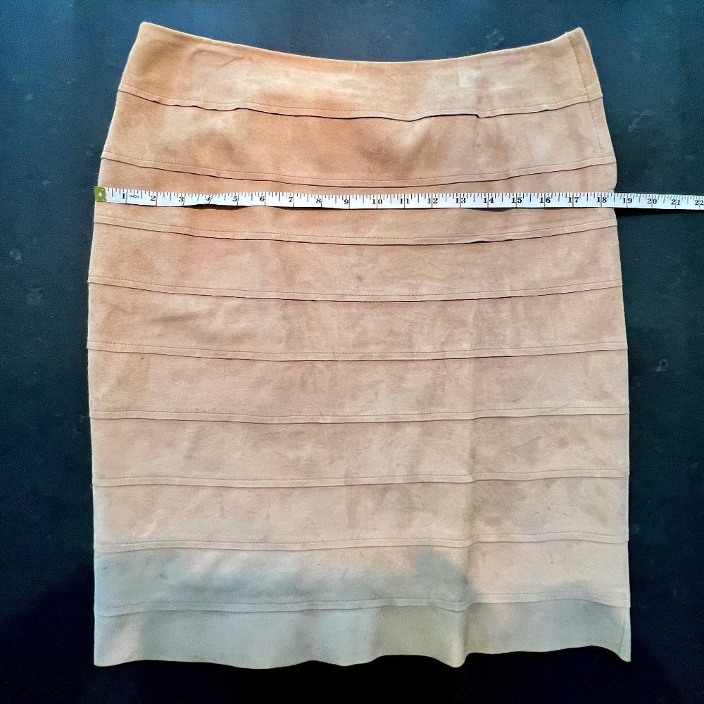 Ron Leal Beige Pencil Skirt 100% Leather Size 10